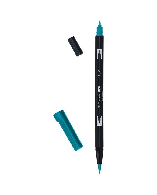 Imagem 0 de Marcador Dual Brush ABT de ponta dupla aguarelável Tiki Teal 407