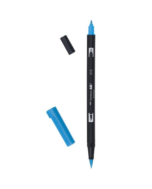 Marcador Dual Brush ABT de ponta dupla aguarelável Light Blue 515 Azul-claro-1