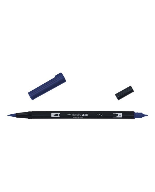 Marcador Dual Brush ABT de ponta dupla aguarelável Deep Blue 569 Azul-1