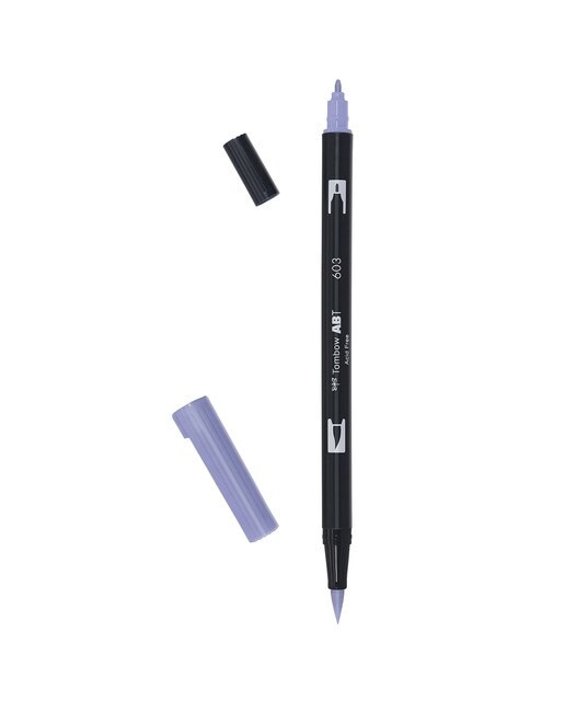 Marcador Dual Brush ABT de ponta dupla aguarelável Periwinkle 603 Violeta-1