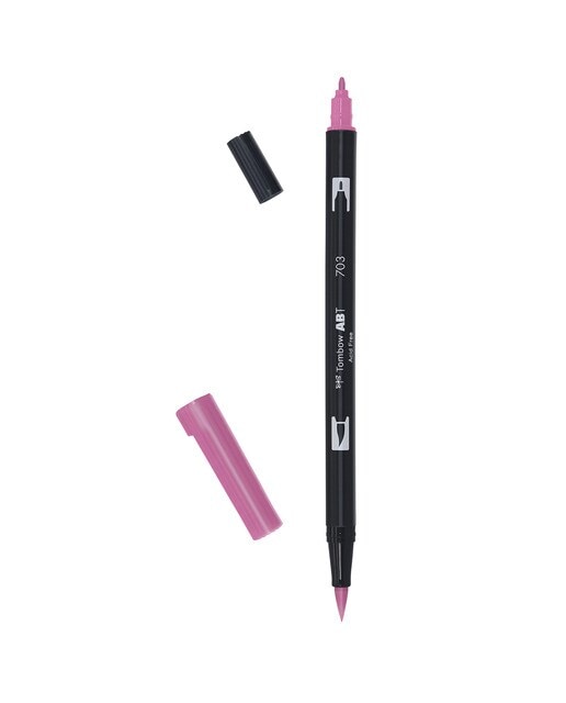 Marcador Dual Brush ABT de ponta dupla aguarelável Pink Rose 703 Rosa-1