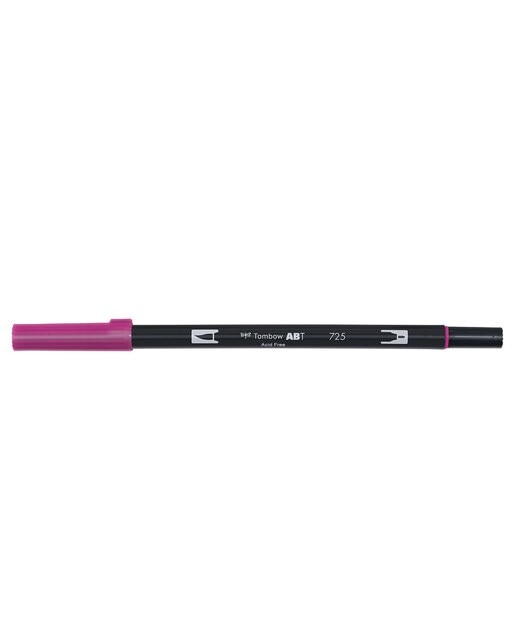 Marcador Dual Brush ABT de ponta dupla aguarelável Rodhamine Red 725 Rosa-1