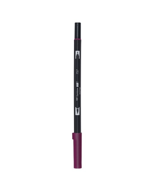 Marcador Dual Brush ABT de ponta dupla aguarelável Port Red 757 Roxo-1