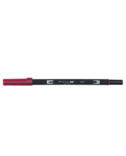 Marcador Dual Brush ABT de ponta dupla aguarelável Crimson 847 Vermelho-1
