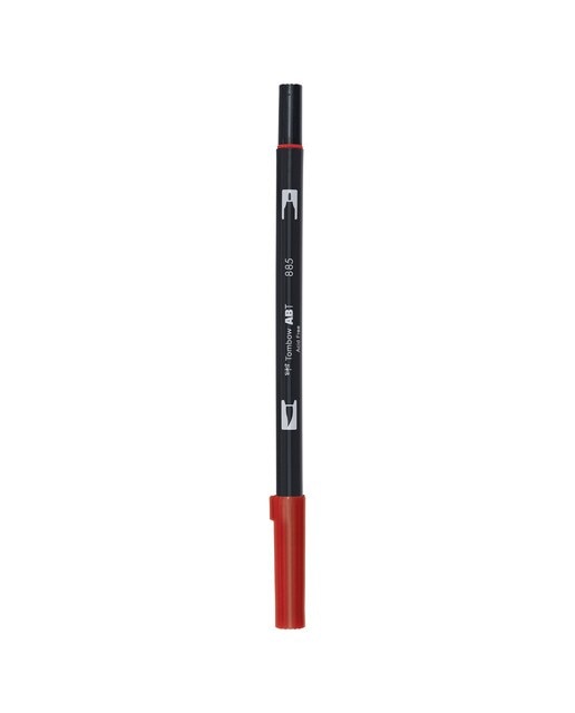 Marcador Dual Brush ABT de ponta dupla aguarelável Warm Red 885 Vermelho-1