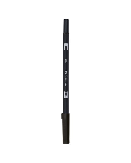 Marcador Dual Brush ABT de ponta dupla aguarelável Black N15 Preto-1