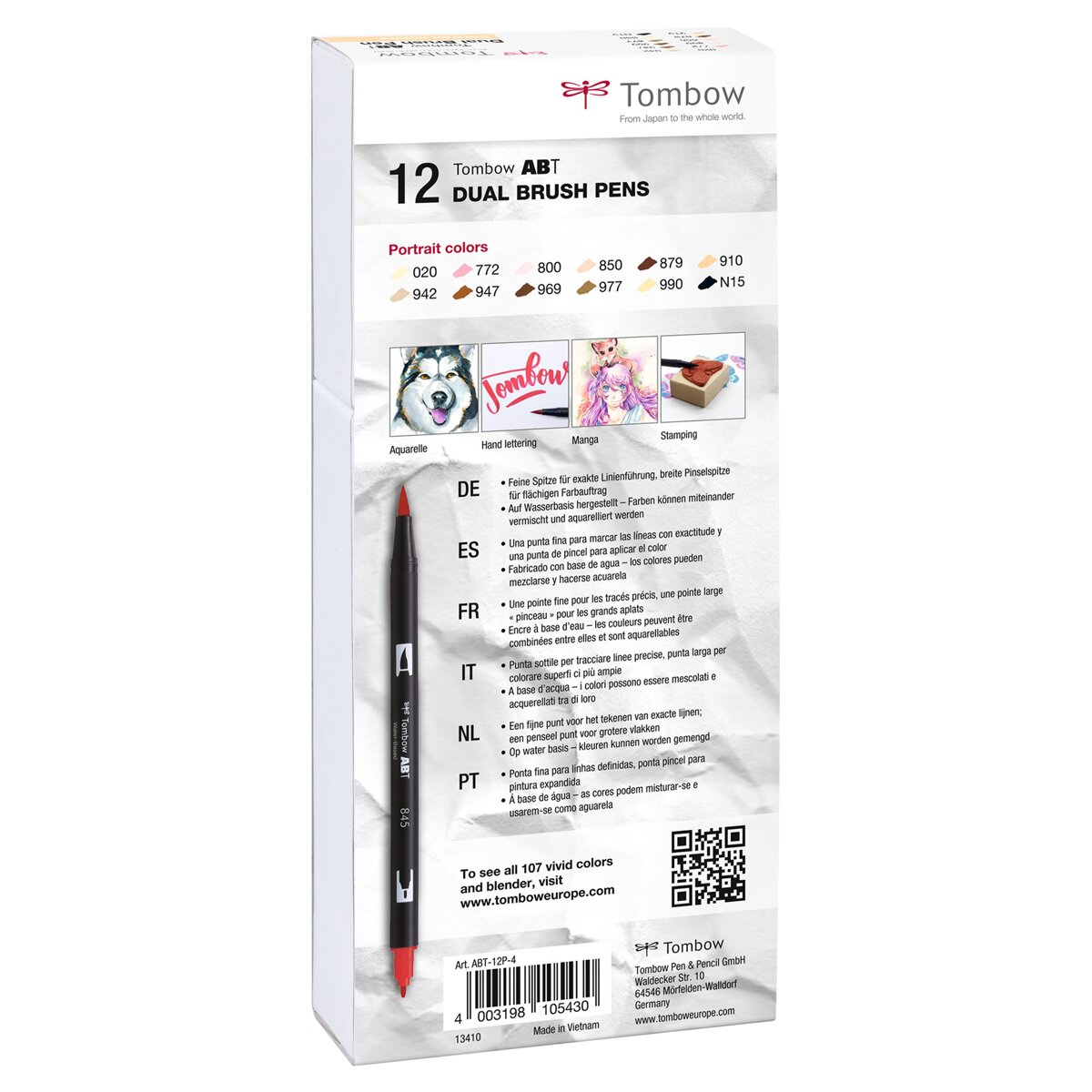 Estojo de 12 marcadores ABT cores Retractos Multicolor-2