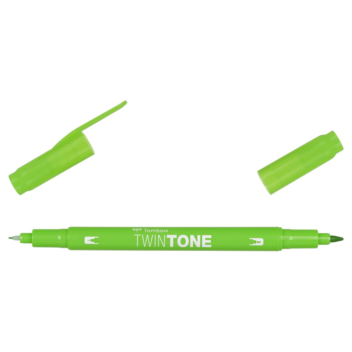 Rotulador Doble Punta TwinTone Base Agua Tombow Yellow Green 06 Verde-2