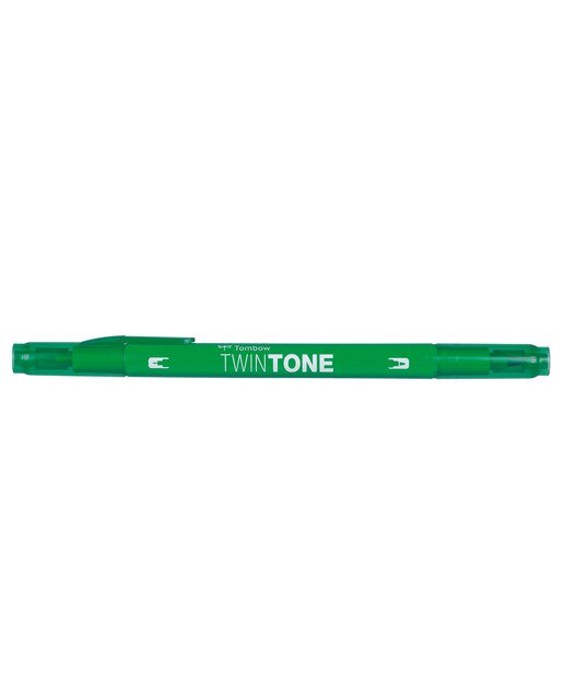 Rotulador Doble Punta TwinTone Base Agua Tombow Green 07 Verde-1