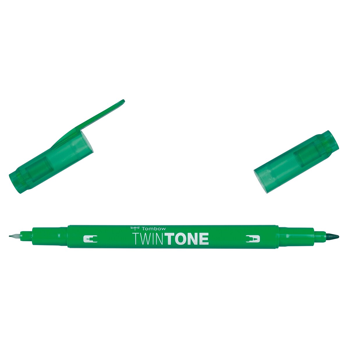 Rotulador Doble Punta TwinTone Base Agua Tombow Green 07 Verde-2