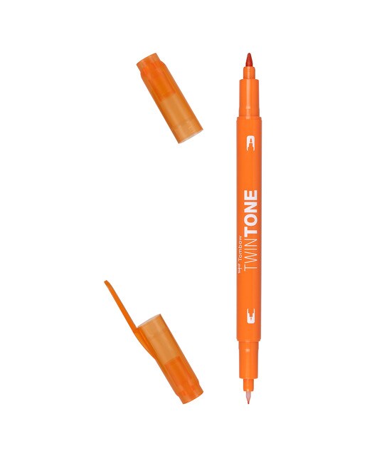 Marcador de ponta dupla TwinTone Base de água Orange 28 Laranja-1