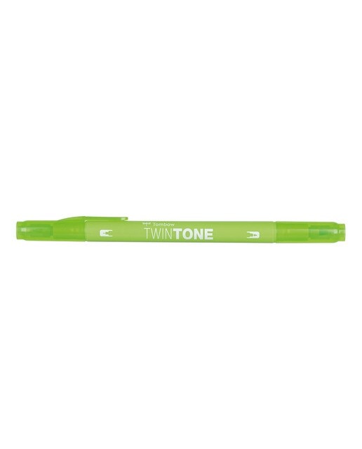Rotulador Doble Punta TwinTone Base Agua Tombow Lime Green 50 Verde-1