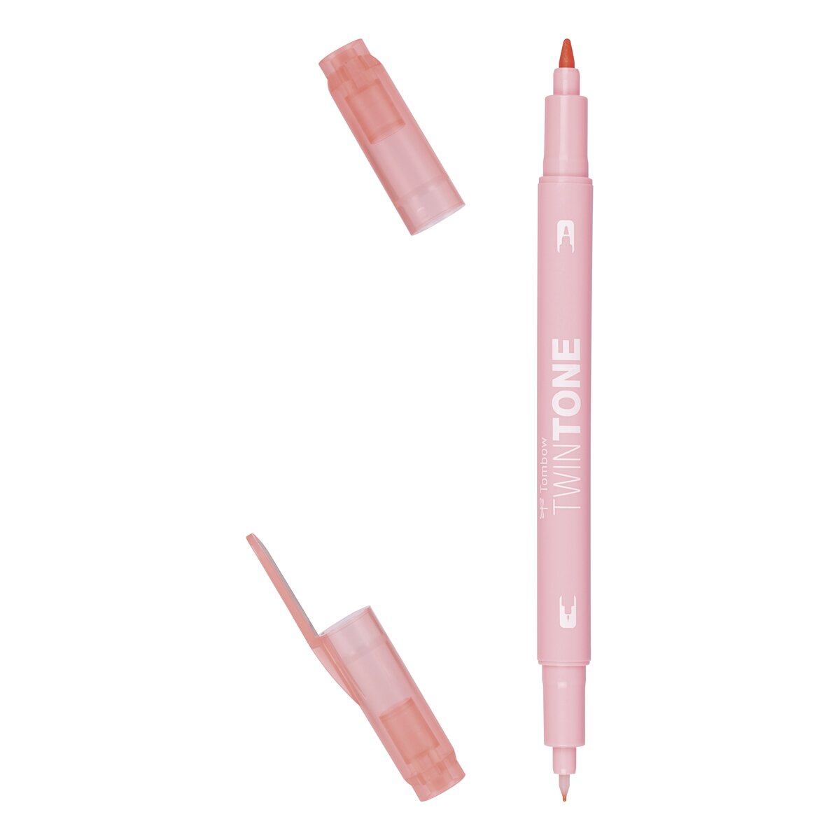 Rotulador Doble Punta TwinTone Base Agua Tombow Peach Pink 61 Melocotón-2