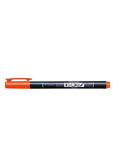 Marcador de caligrafia Fudenosuke Base de água com ponta elástica dura laranja Laranja-1