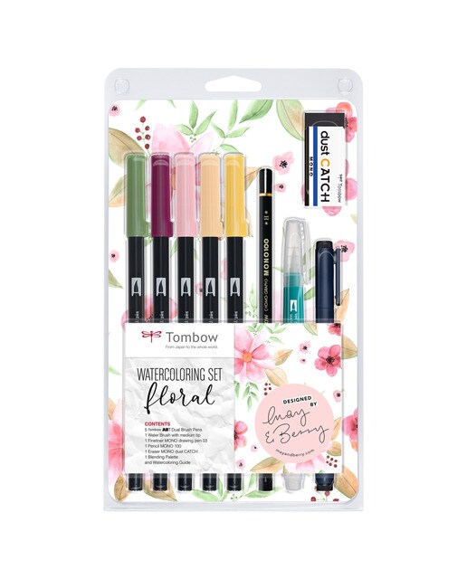 Conjunto de Lettering Tons Florais Multicolor-1