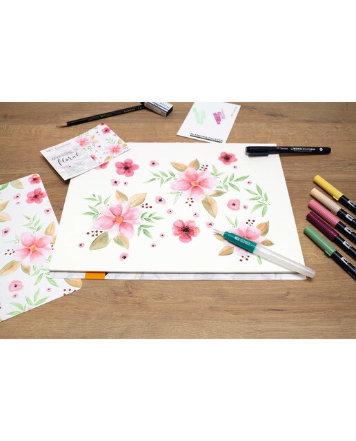 Conjunto de Lettering Tons Florais Multicolor-2