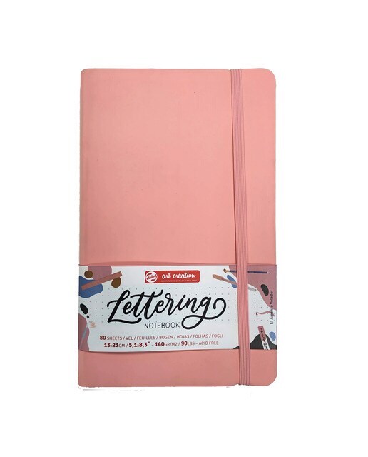 Bloc de Tapa Blanda Rosa para Lettering de 21x13 cms Vertical con 80 Hojas de Puntos y 140 grms Art Creation Multicolor