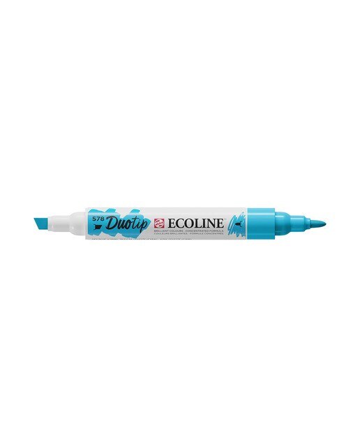 Caneta de Feltro Ponta Dupla Ecoline - Azul Celeste Azul-celeste-1
