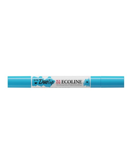 Caneta de Feltro Ponta Dupla Ecoline - Azul Celeste Azul-celeste-2