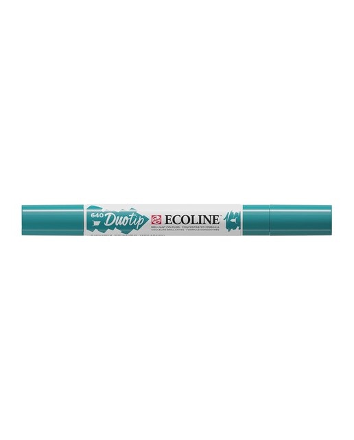 Caneta de Feltro Ecoline Ponta Dupla Talens - Verde Azul Verde-azulado-2