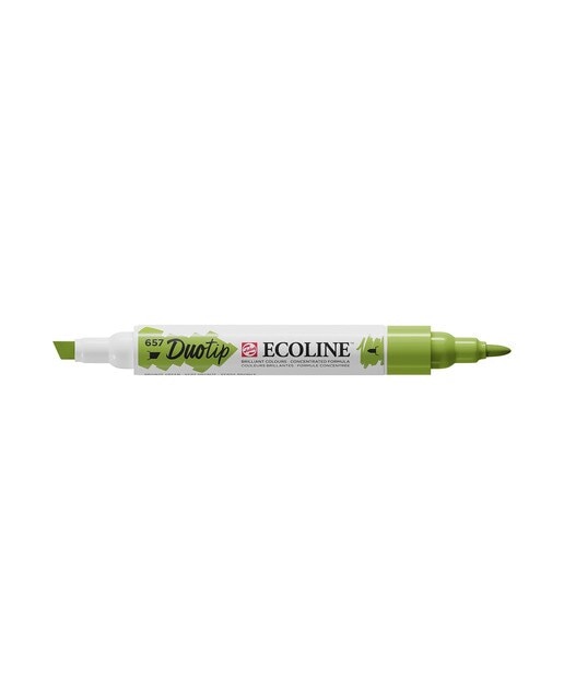 Caneta alimentar Ecoline Talens de ponta dupla verde bronze Verde Bronze-1