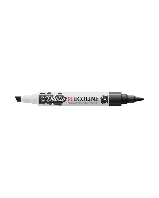 Caneta de Feltro Ponta Dupla Ecoline - Preto Preto-1