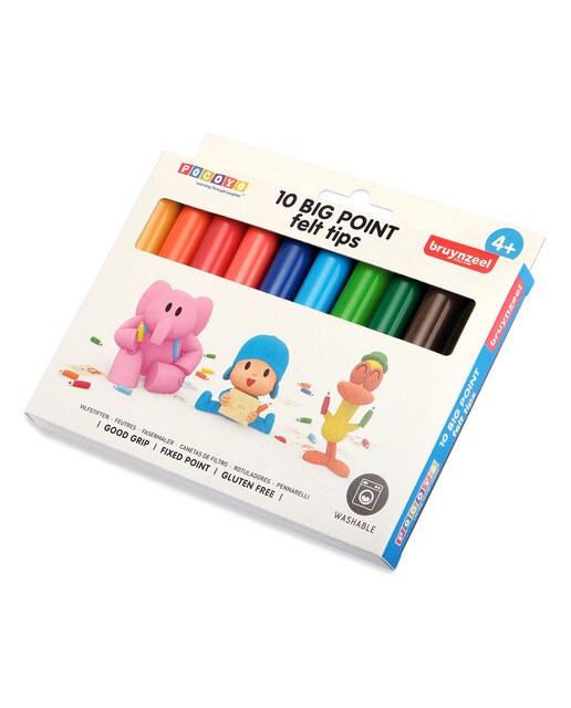 Imagem 0 de Conjunto de Dez Marcadores de Ponta Extra Grossa Pocoyo - Multicolor
