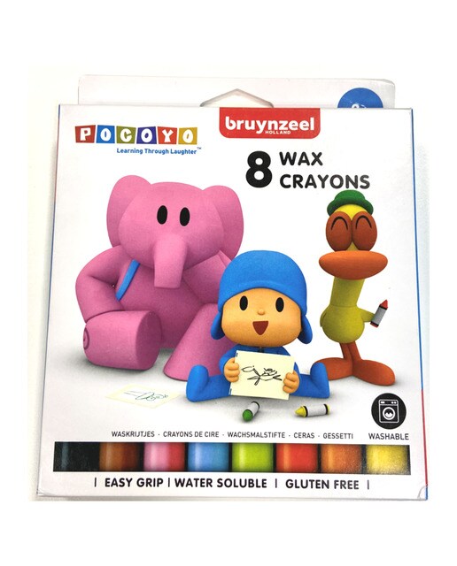Conjunto de Oito Lápis de Cera Coloridos Pocoyo - Multicolor Multicolor-1