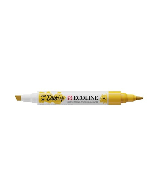 Caneta de Feltro Ecoline Ponta Dupla - Amarelo-Escuro Amarelo-1