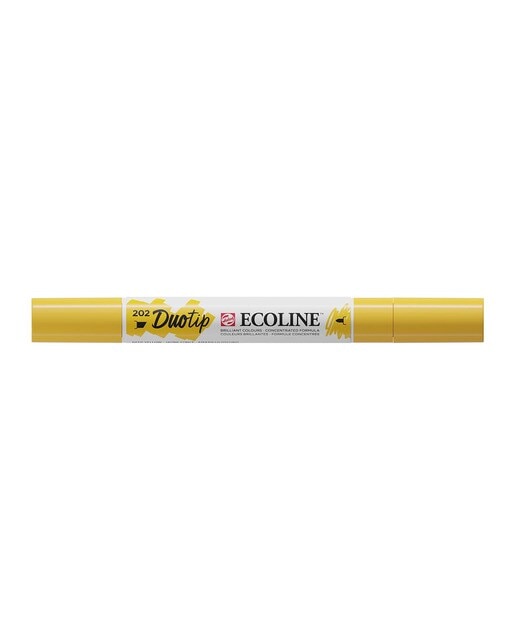 Caneta de Feltro Ecoline Ponta Dupla - Amarelo-Escuro Amarelo-2