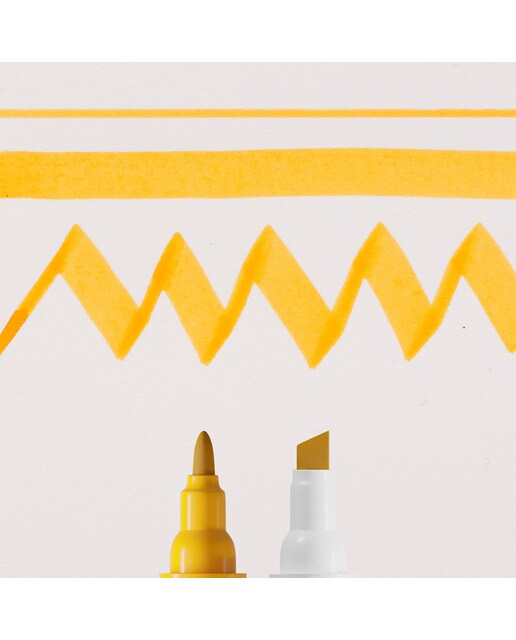Caneta de Feltro Ecoline Ponta Dupla - Amarelo-Escuro Amarelo-3