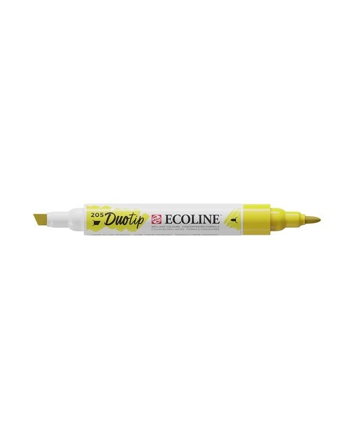 Caneta de Feltro Ponta Dupla Ecoline - Amarelo Limão Amarelo-limão-1