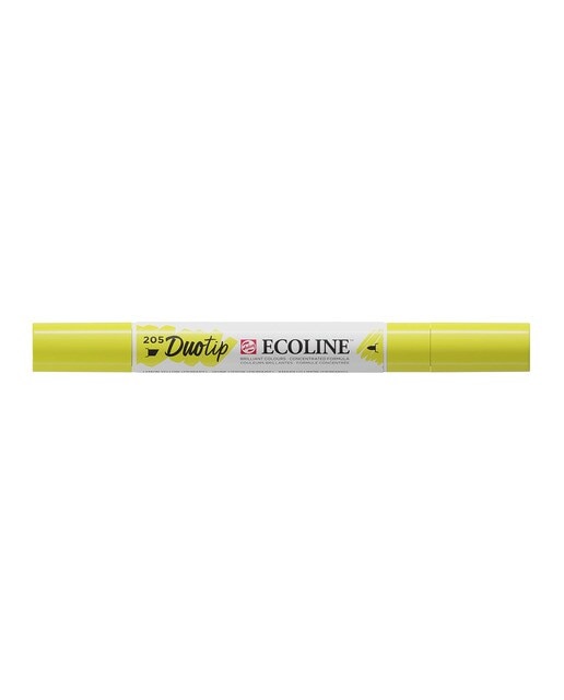 Caneta de Feltro Ponta Dupla Ecoline - Amarelo Limão Amarelo-limão-2