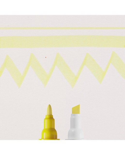 Caneta de Feltro Ponta Dupla Ecoline - Amarelo Limão Amarelo-limão-3