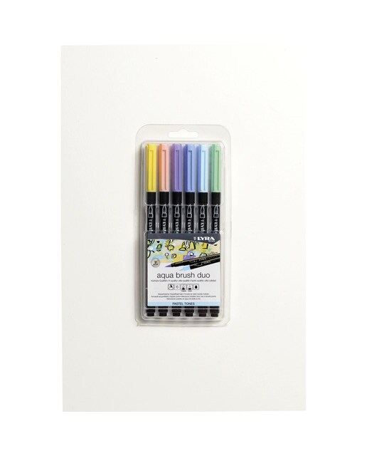 Imagem 0 de Estojo 6 Unidades Marcadores Ponta Dupla Aqua Brush Duo - Tons Pastel