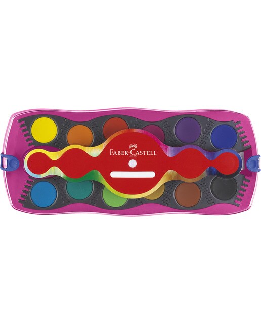 Caixa Aguarelas Connector, 12 Cores, 1 Tubo de Purpurina Arco-íris e Adesivos de Unicórnios - Rosa Multicolor-3