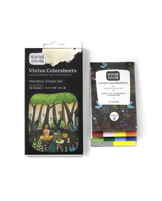 Folhas Coloridas para Aguarela Cores Metálicas Metálico-2