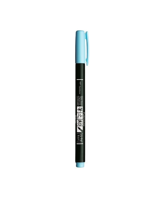 Marcador Fudenosuke à Base de Água de Ponta Elástica - Azul-Pastel Azul-pastel-1