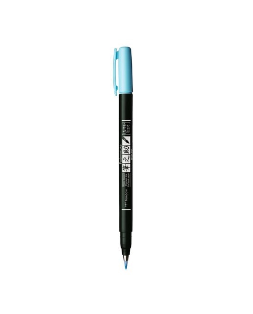 Marcador Fudenosuke à Base de Água de Ponta Elástica - Azul-Pastel Azul-pastel-2