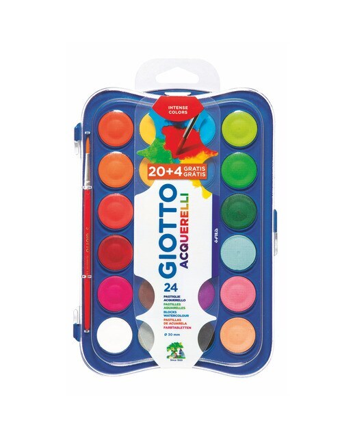 Caja 24 acuarelas promo 20 + 4 gratis Giotto