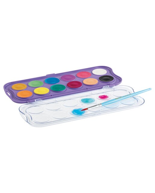 Caja de acuarelas 30mm 12 unidades + pincel Candy Collection Giotto, colores pastel Multicolor-3
