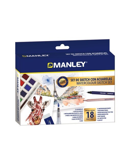 Set de 12 acuarelas para sketching Manley