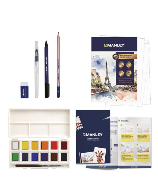 Set de 12 aguarelas para sketching Manley Multicolor-2