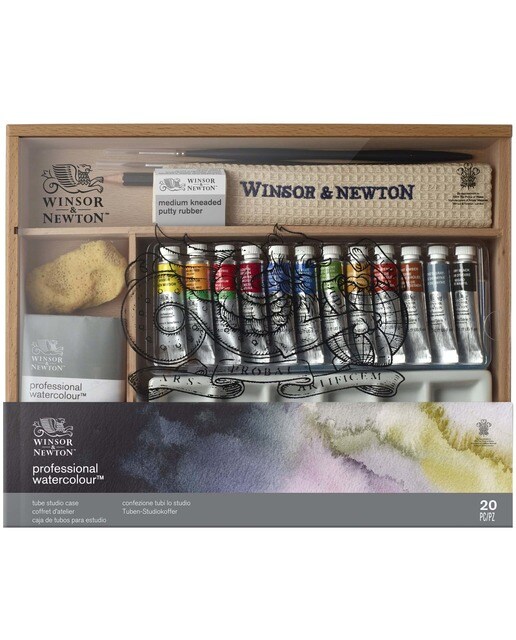 Caixa de madeira aguarela professional Winsor&Newton 2