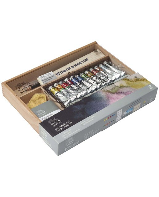 Caixa de madeira aguarela professional Winsor&Newton 4