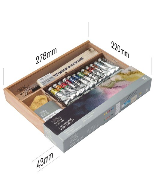 Caixa de madeira aguarela professional Winsor&Newton 7