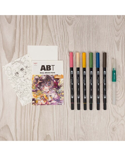 Conjunto Manga Kacho Fugetsu Manga flor Tombow multicorido 2