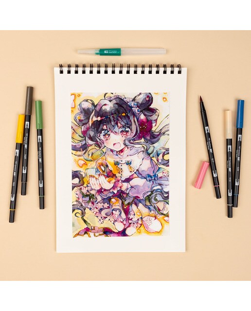Conjunto Manga Kacho Fugetsu Manga flor Tombow multicorido 4