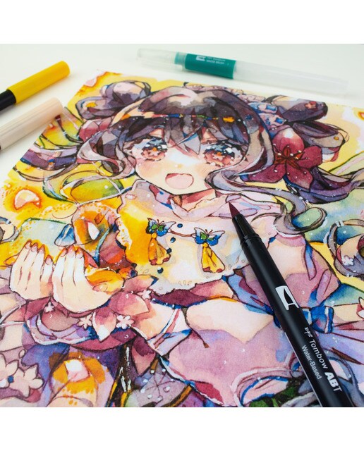 Conjunto Manga Kacho Fugetsu Manga flor Tombow multicorido 5