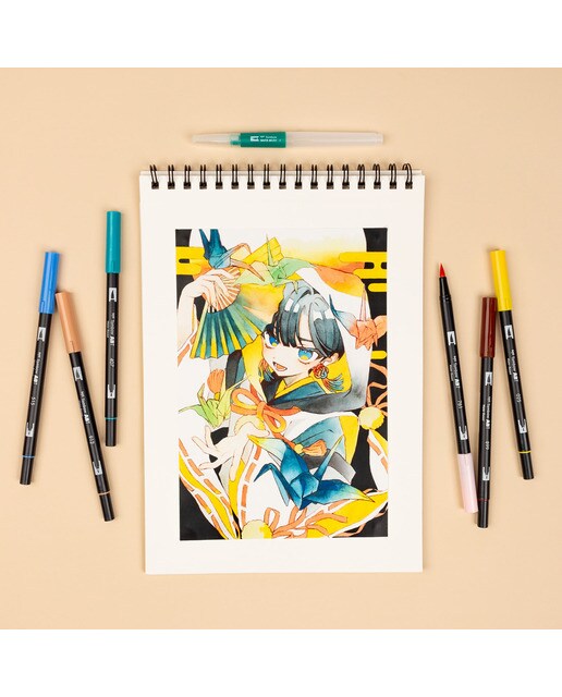 Conjunto Manga Kacho Fugetsu passaro Tombow multicorido 3